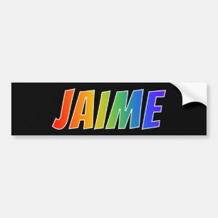Vorname "JAIME": Fun-Regenbogenfarben Autoaufkleber