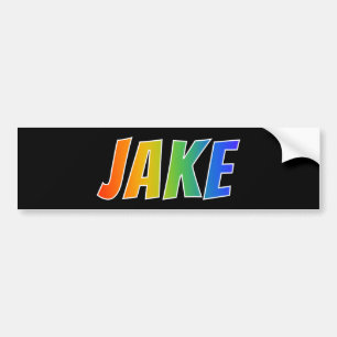 Vorname "JAKE": Spaß-Regenbogen-Farbton Autoaufkleber