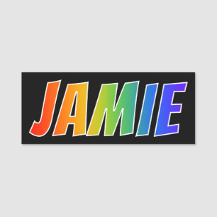 Vorname "JAMIE": Spaß-Regenbogen-Farbton Namensschild