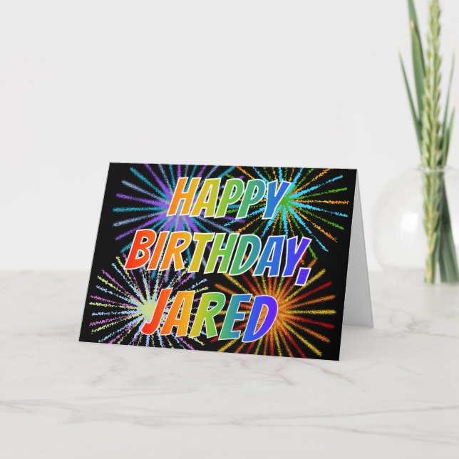 Vorname "JARED" Fun "HAPPY BIRTHDAY" Karte (Vorderseite)