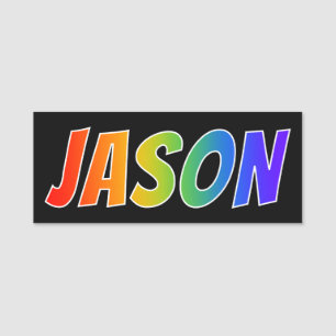 Vorname "JASON": Spaß-Regenbogen-Farbton Namensschild