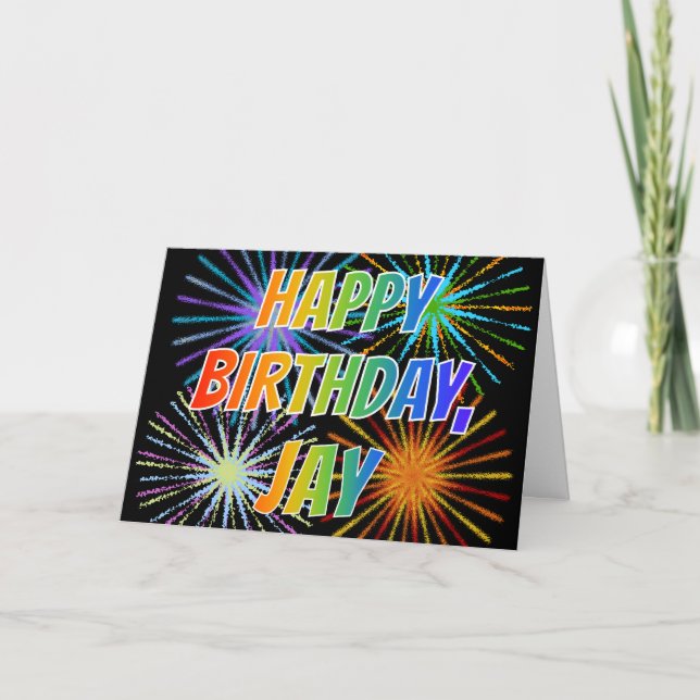 Vorname "JAY" Fun "HAPPY BIRTHDAY" Karte (Vorderseite)