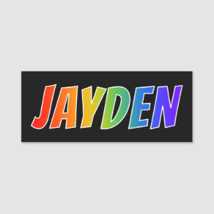 Vorname "JAYDEN": Spaß-Regenbogen-Farbton Namensschild