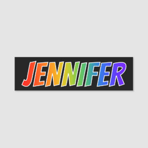 Vorname "JENNIFER": Spaß-Regenbogen-Farbton Namensschild