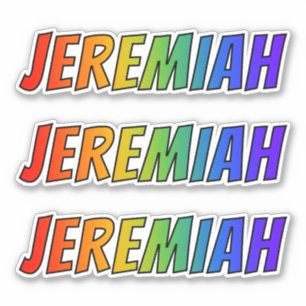 Vorname "JEREMIAS" mit Spaß-Regenbogen-Farbton Aufkleber