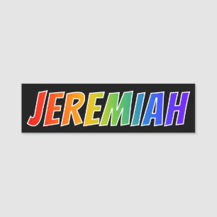 Vorname "JEREMIAS": Spaß-Regenbogen-Farbton Namensschild