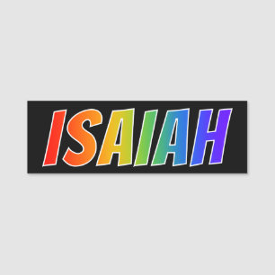 Vorname "JESAJA": Spaß-Regenbogen-Farbton Namensschild