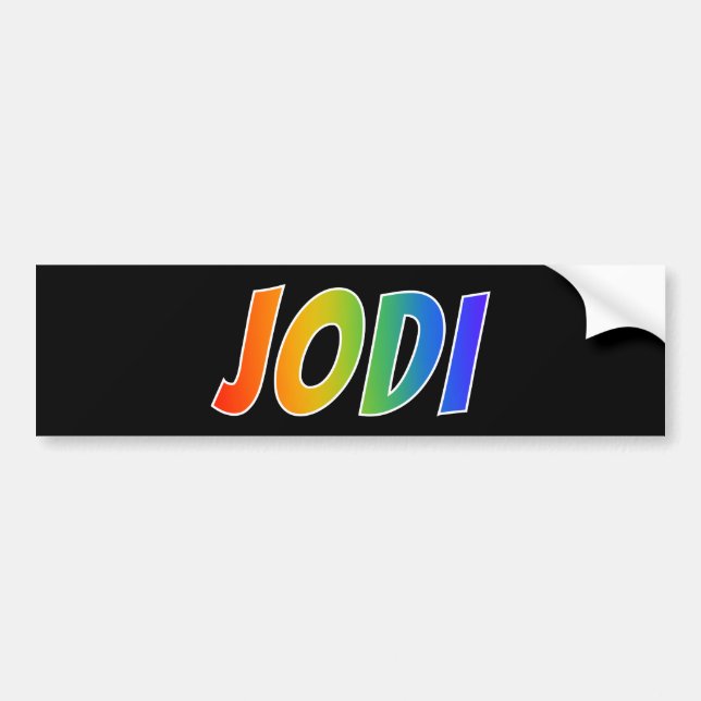 Vorname "JODI": Fun Rainbow Coloring Autoaufkleber (Vorne)