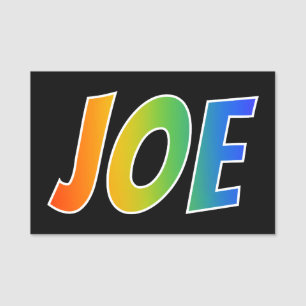 Vorname "JOE": Spaß-Regenbogen-Farbton Namensschild