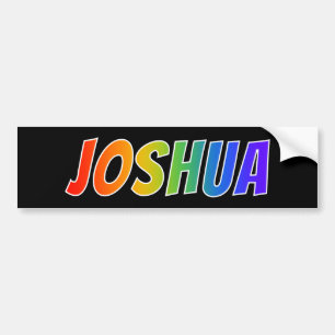 Vorname "JOSHUA": Fun-Regenbogenfarben Autoaufkleber