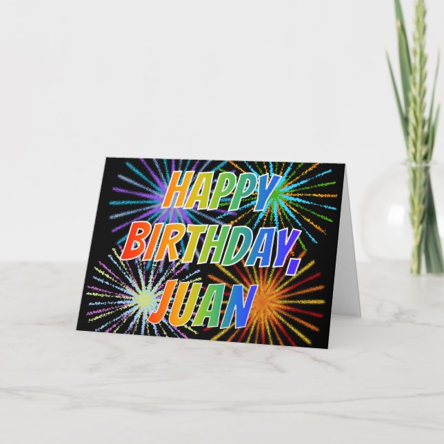 Vorname "JUAN" Fun "HAPPY BIRTHDAY" Karte (Vorderseite)