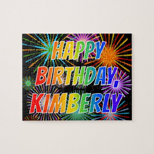 Vorname "KIMBERLY", Fun "HAPPY BIRTHDAY" (Horizontal)