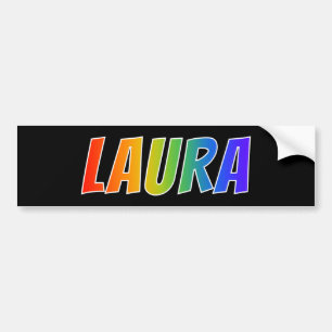 Vorname "LAURA": Spaß-Regenbogen-Farbton Autoaufkleber