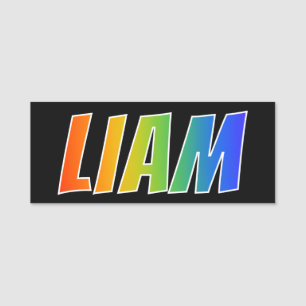 Vorname "LIAM": Spaß-Regenbogen-Farbton Namensschild