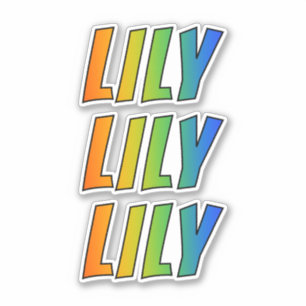 Vorname "LILIE" mit Spaß-Regenbogen-Farbton Aufkleber