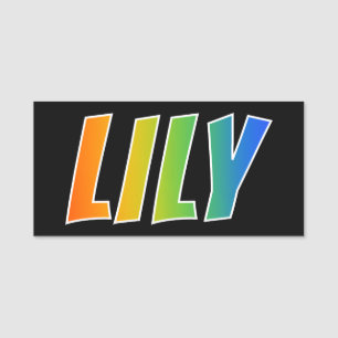 Vorname "LILIE": Spaß-Regenbogen-Farbton Namensschild