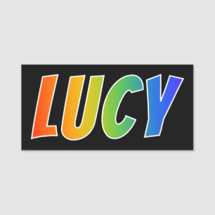 Vorname "LUCY": Spaß-Regenbogen-Farbton Namensschild