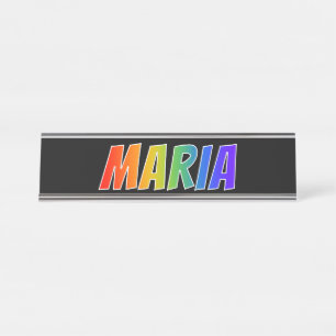 Vorname "MARIA": Spaß-Regenbogen-Farbton Schreibtischnamensplakette