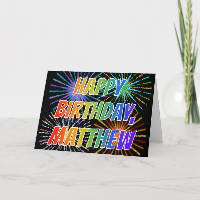 Vorname "MATTHEW" Fun "HAPPY BIRTHDAY" Karte (Vorderseite)