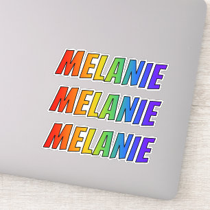 Vorname "MELANIE" mit Fun Rainbow Colour Aufkleber