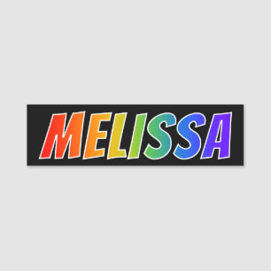 Vorname "MELISSA": Spaß-Regenbogen-Farbton Namensschild