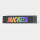 Vorname "MICHELE": Fun Rainbow Coloring Schreibtischnamensplakette (Vorderseite )