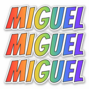 Vorname "MIGUEL" mit/ Fun Rainbow Coloring Aufkleber