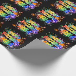 Vorname "MILA", Spaß "GLÜCKLICHER GEBURTSTAG" Geschenkpapier