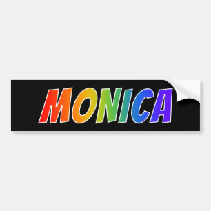Vorname "MONICA": Fun-Regenbogenfarben Autoaufkleber