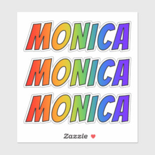 Vorname "MONICA" mit Spaß-Regenbogen-Farbton Aufkleber