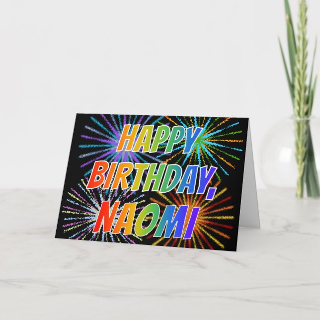 Vorname "NAOMI" Fun "HAPPY BIRTHDAY" Karte (Vorderseite)
