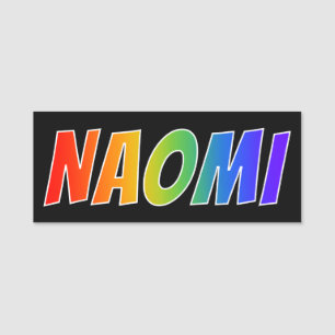 Vorname "NAOMI": Spaß-Regenbogen-Farbton Namensschild