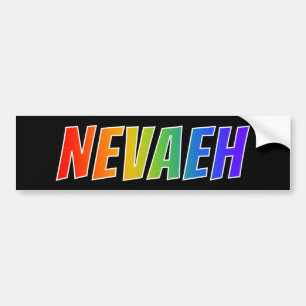 Vorname "NEVAEH": Spaß-Regenbogen-Farbton Autoaufkleber