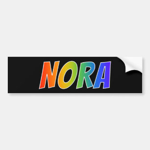 Vorname "NORA": Fun-Regenbogenfarben Autoaufkleber