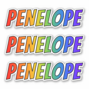 Vorname "PENELOPE" mit Fun Rainbow Colour Aufkleber