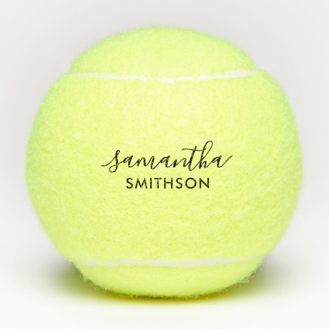 Vorname Personalisiert Elegante Script Tennis Tennisbälle (Vorderseite)