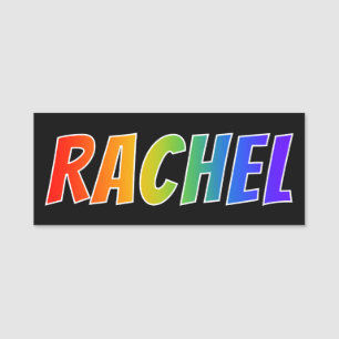 Vorname "RACHEL": Spaß-Regenbogen-Farbton Namensschild