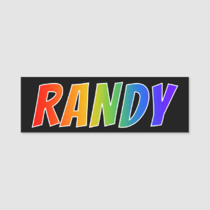 Vorname "RANDY": Spaß-Regenbogen-Farbton Namensschild