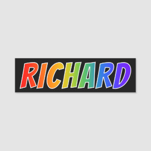 Vorname "RICHARD": Spaß-Regenbogen-Farbton Namensschild