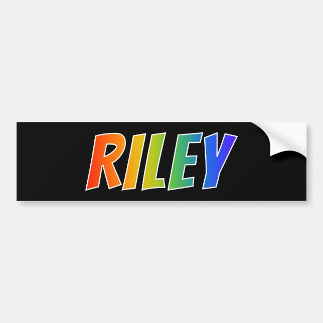 Vorname "RILEY": Spaß-Regenbogen-Farbton Autoaufkleber (Vorne)