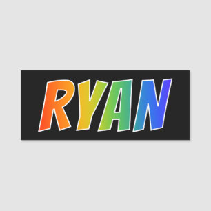 Vorname "RYAN": Spaß-Regenbogen-Farbton Namensschild