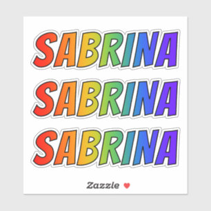 Vorname "SABRINA" mit Spaß-Regenbogen-Farbton Aufkleber