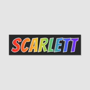Vorname "SCARLETT": Spaß-Regenbogen-Farbton Namensschild
