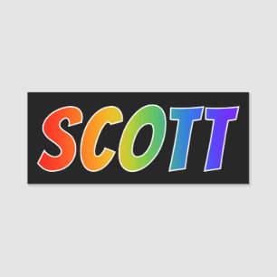 Vorname "SCOTT": Spaß-Regenbogen-Farbton Namensschild