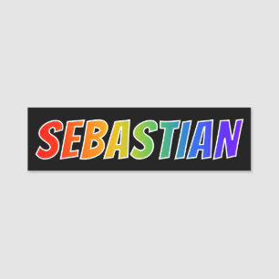 Vorname "SEBASTIAN": Spaß-Regenbogen-Farbton Namensschild