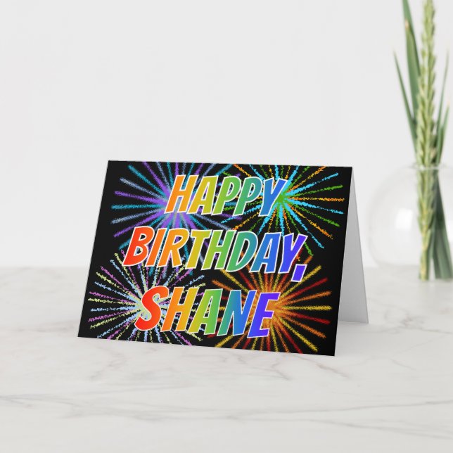 Vorname "SHANE" Fun "HAPPY BIRTHDAY" Karte (Vorderseite)