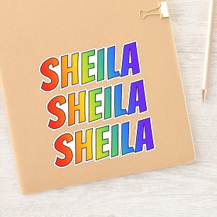 Vorname "SHEILA" mit Spaß-Regenbogen-Farbton Aufkleber