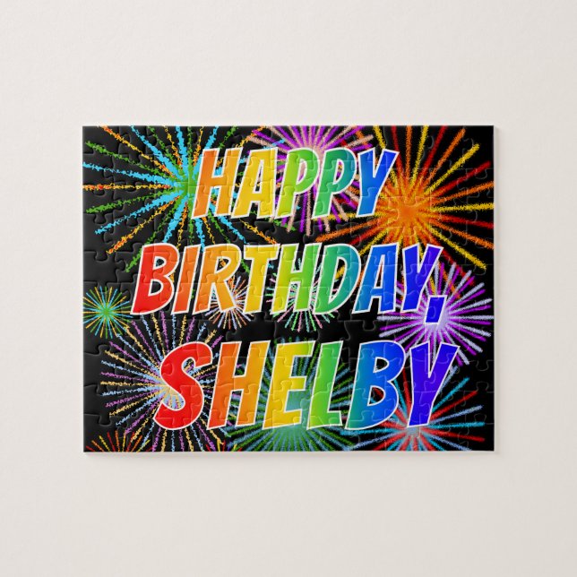 Vorname "SHELBY", Fun "HAPPY BIRTHDAY" (Horizontal)