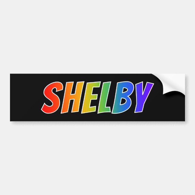 Vorname "SHELBY": Spaß-Regenbogen-Farbton Autoaufkleber (Vorne)