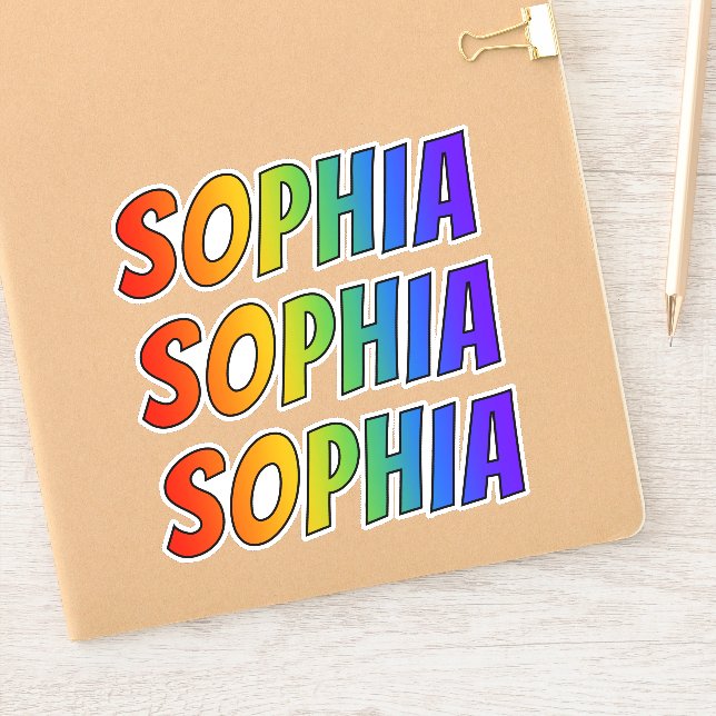 Vorname "SOPHIA" mit/ Fun Rainbow Coloring Aufkleber (Notizbuch)